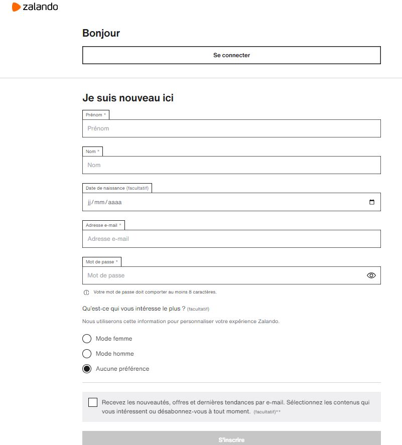 Formulaire d'inscription avec opt-in