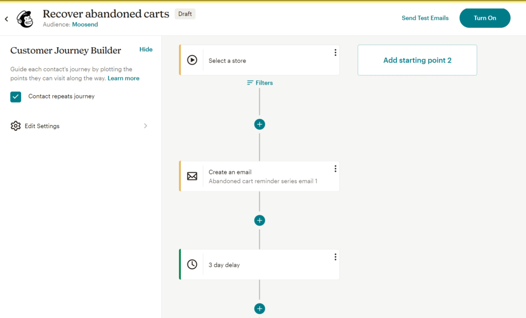 exemple scenario marketing automation mailchimp