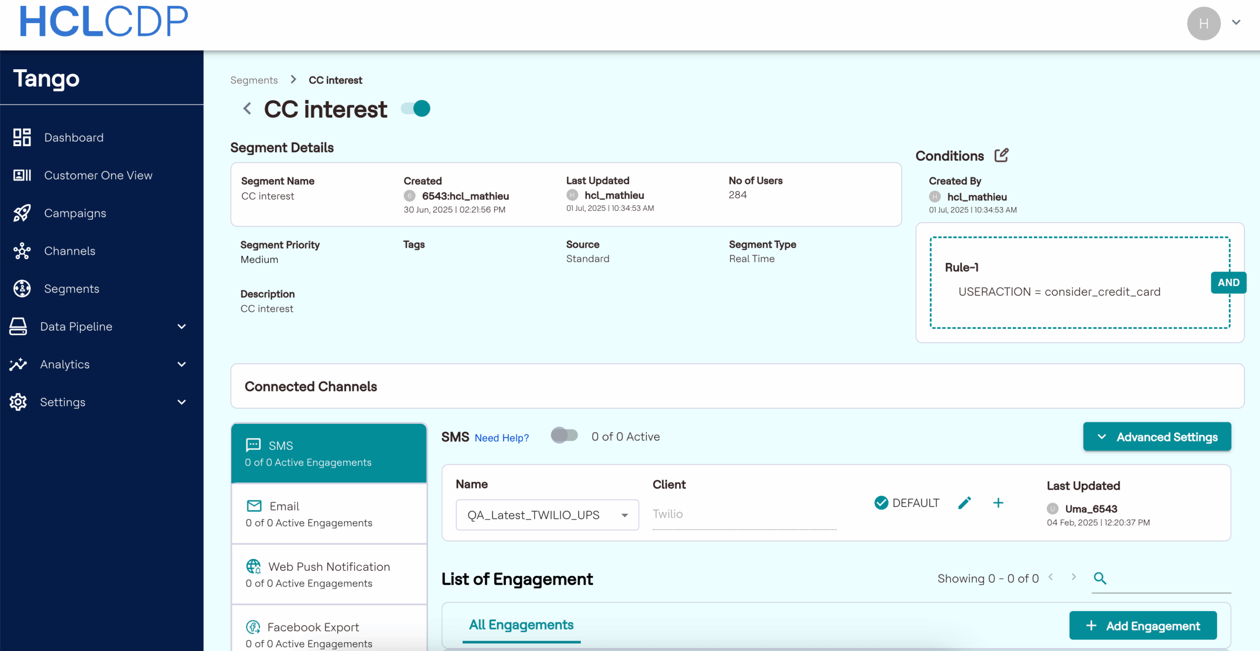 hcl software customer data platform panorama cdp segment