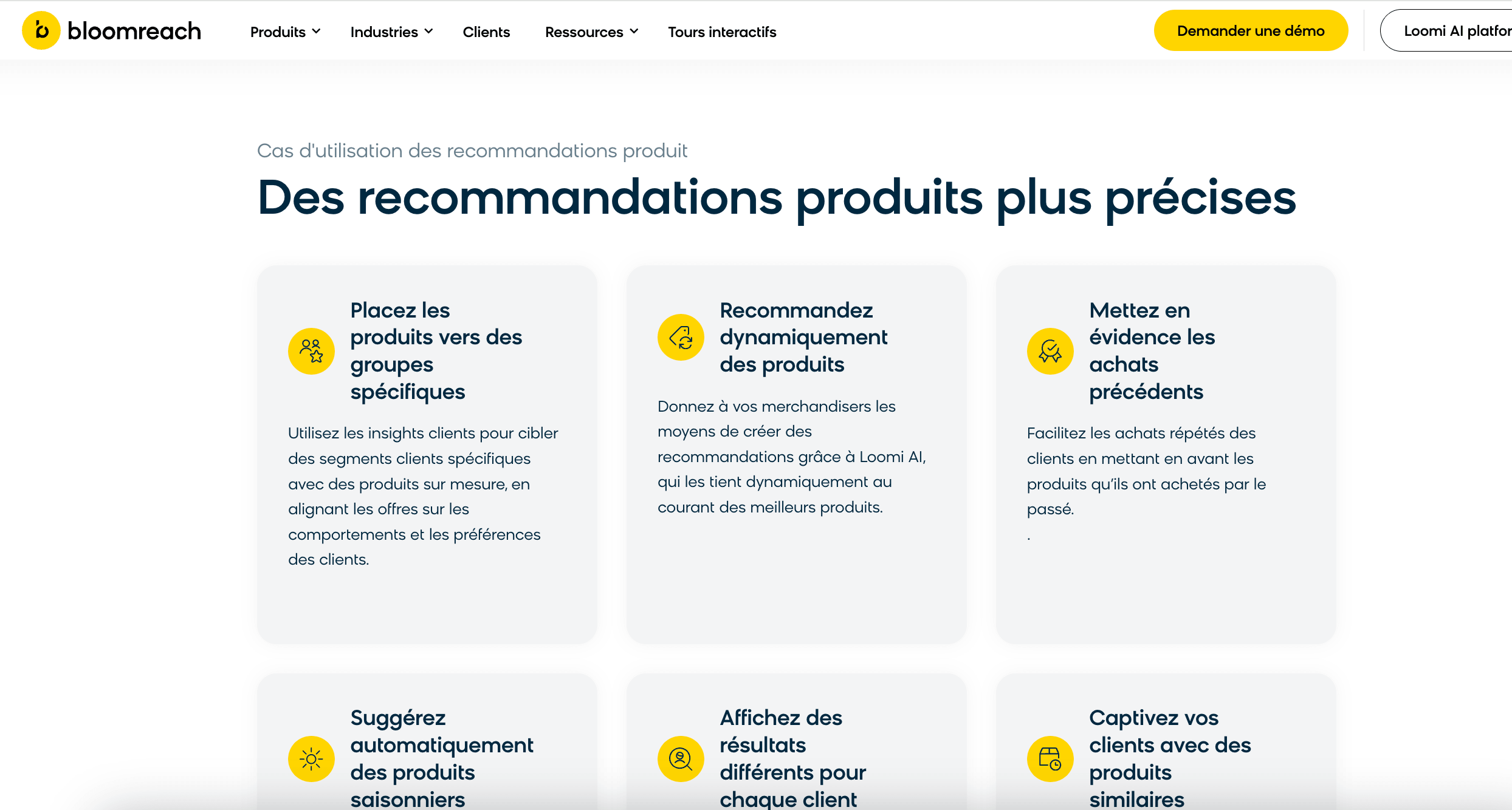 bloomreach ia loomi recommandation produits