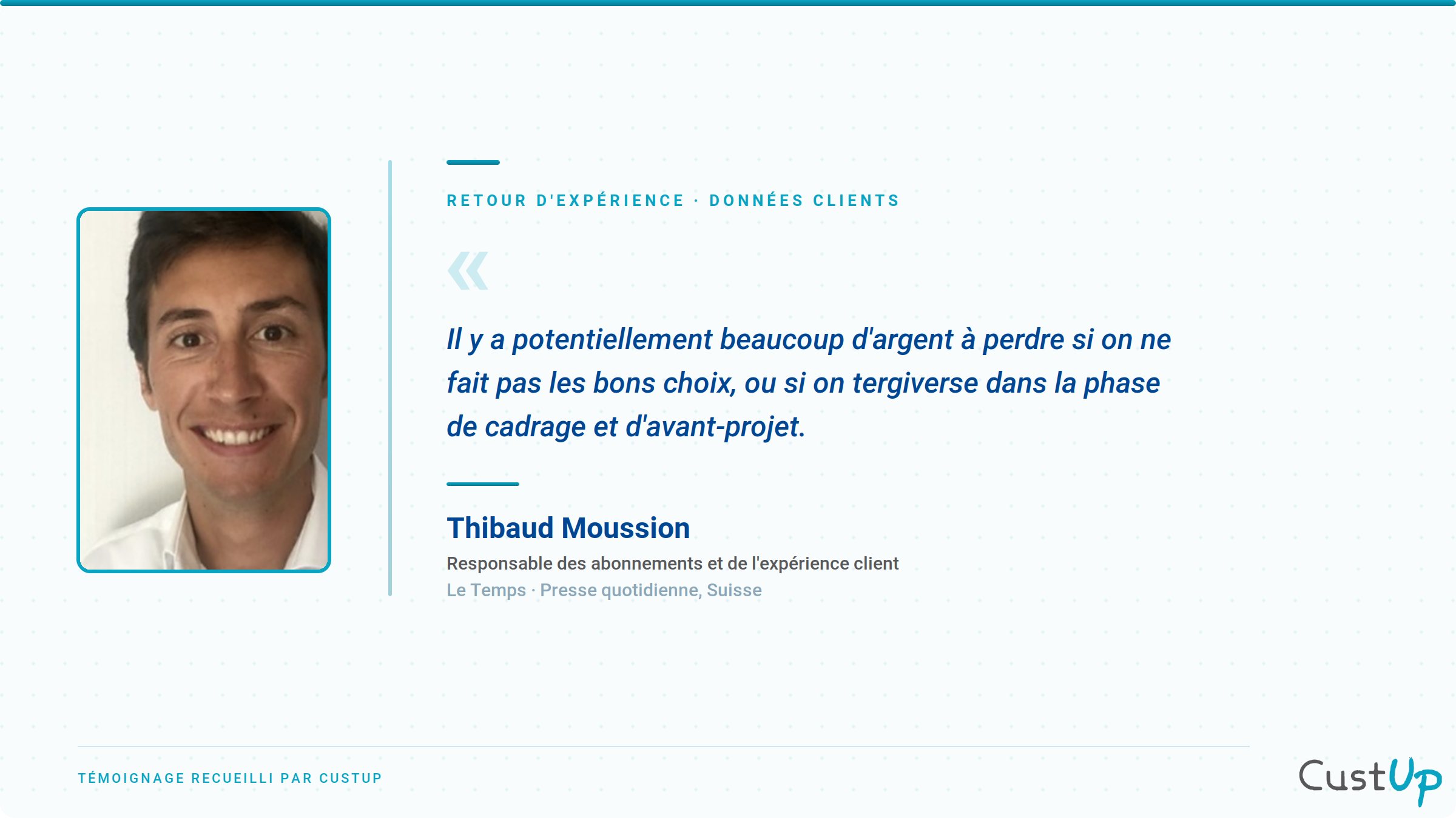 Thibaud Moussion, Le Temps : de la CDP à la Plateforme d’Engagement Client